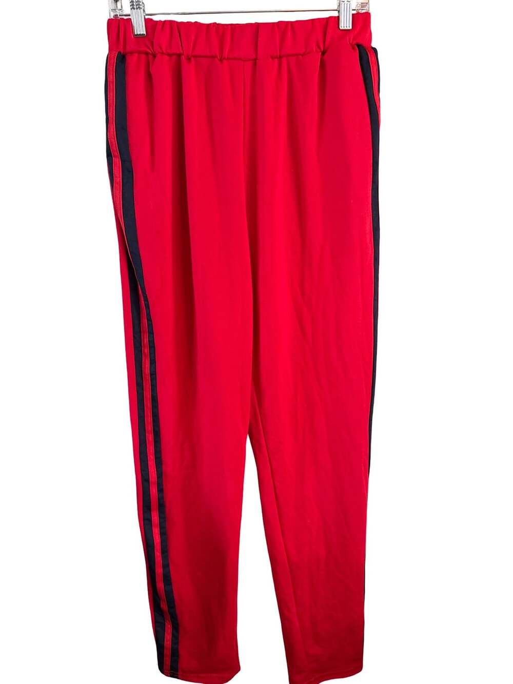 Unbranded Track Pants Size XL Red Side Stripe Polyester Spandex